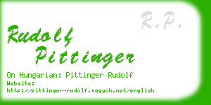 rudolf pittinger business card